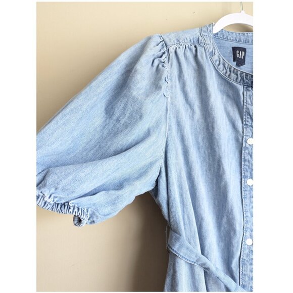 GAP Puff Sleeve Denim Mini Dress - Picture 5 of 8